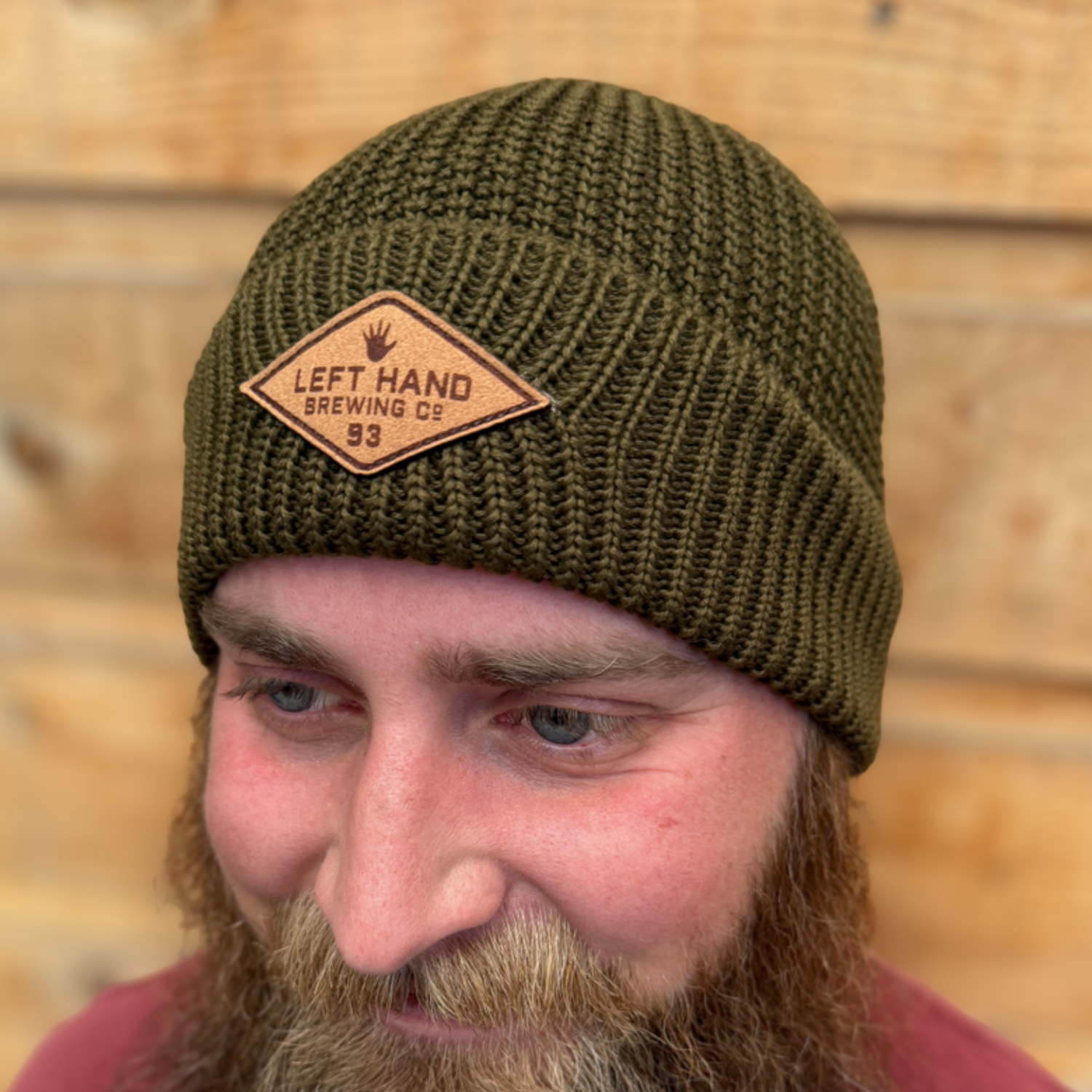 Leather Patch Beanie